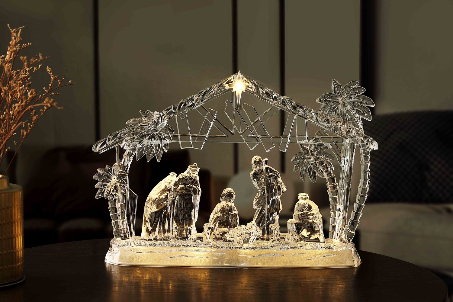 Nativity, Acrylic w/Stable Light Up