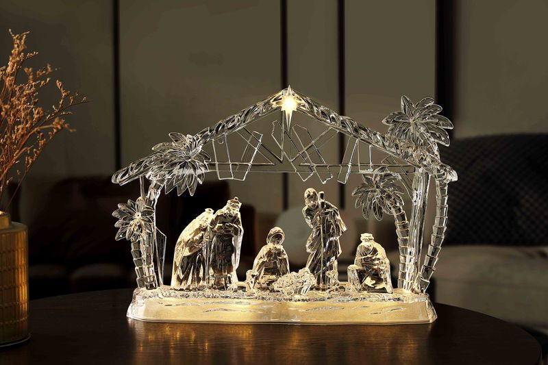 Nativity, Acrylic w/Stable Light Up