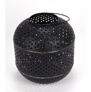 LANTERN, IRON 12"RUSTY BLACK