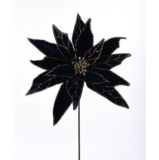 STEM, VELVET GLT POINSETTIA 20"DR BLUE