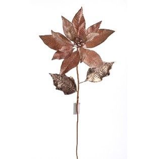 STEM, METALLIC POINSETTIA 31"10"ROSE PINK
