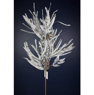 SPRAY, GLT BRY PINECONE 36"SILVER