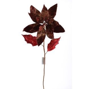 STEM, METALLIC POINSETTIA STEM 31"10"RED