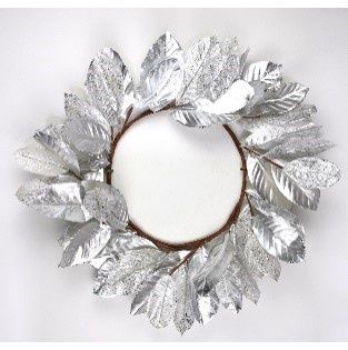 WREATH, MET MAGNOLIA 24"SILVER