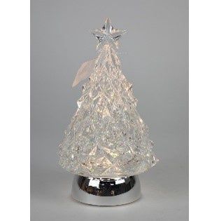 TREE, LIGHTED CHRISTMAS TREE 9.25"CLEAR