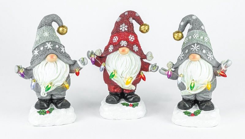 Gnome, Xmas Light Chilly 3 Asst
