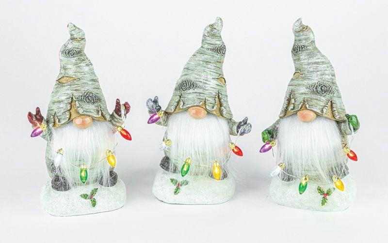 Gnome, Xmas Lights Woodland 3 Asst