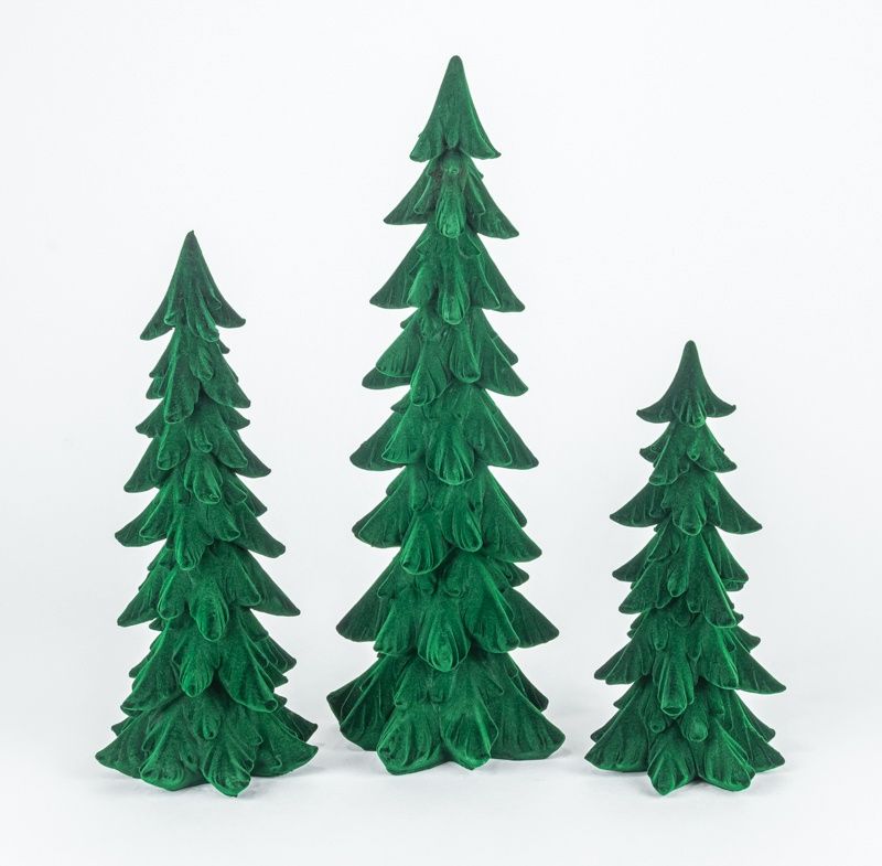 Tree, Fuzzy Emerald Set of 3 11&quot;/15&quot;/18&quot;