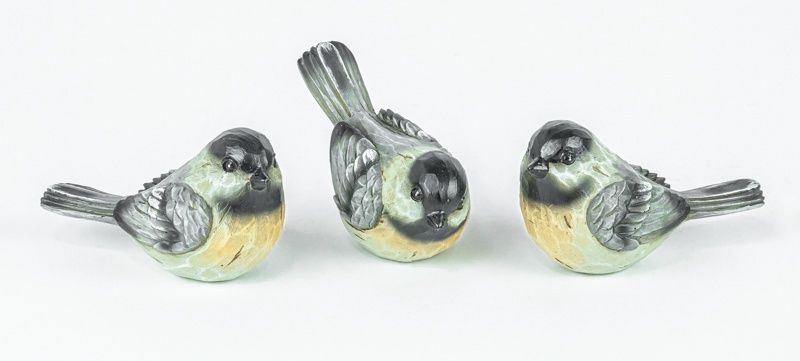 Figurine, Chickadee Bird 3 Asst