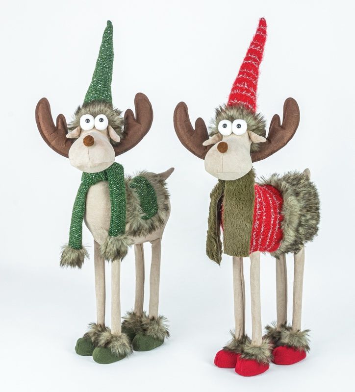Moose, Red Sweater Standing 23&quot; 2 Asst