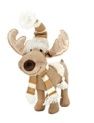 Moose, Whte/Tan Cheerful Winter w/Plush Scarf