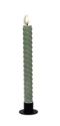 Candle, Sage Spiral Taper LED B/O w/Timer 10"
