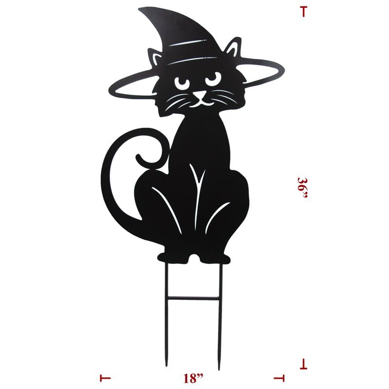 Yard Art, Metal Halloween Cat Silhouette