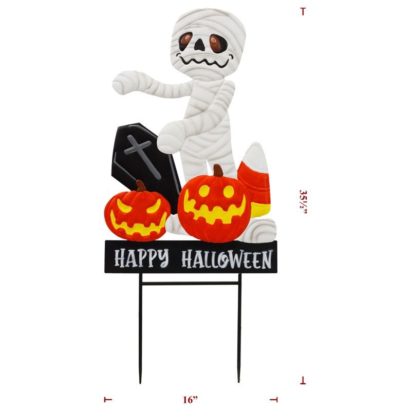 Yard Art, Metal Mummy Pumpkins