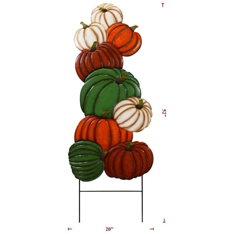 Yard Art, 9 Pumpkins Stacked