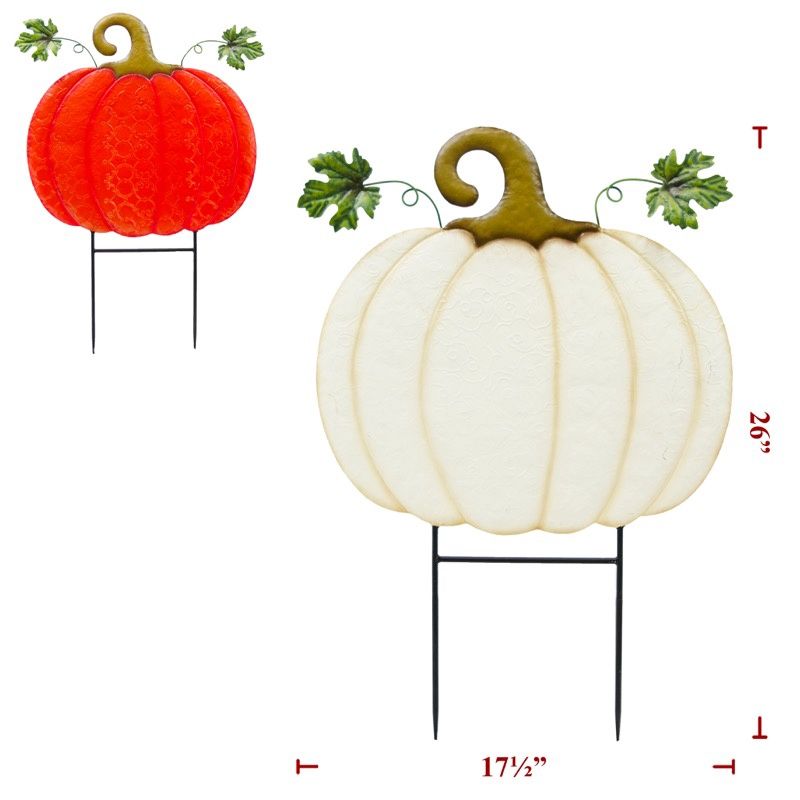 Yard Art, Fall Metal Pumpkin 2 Asst