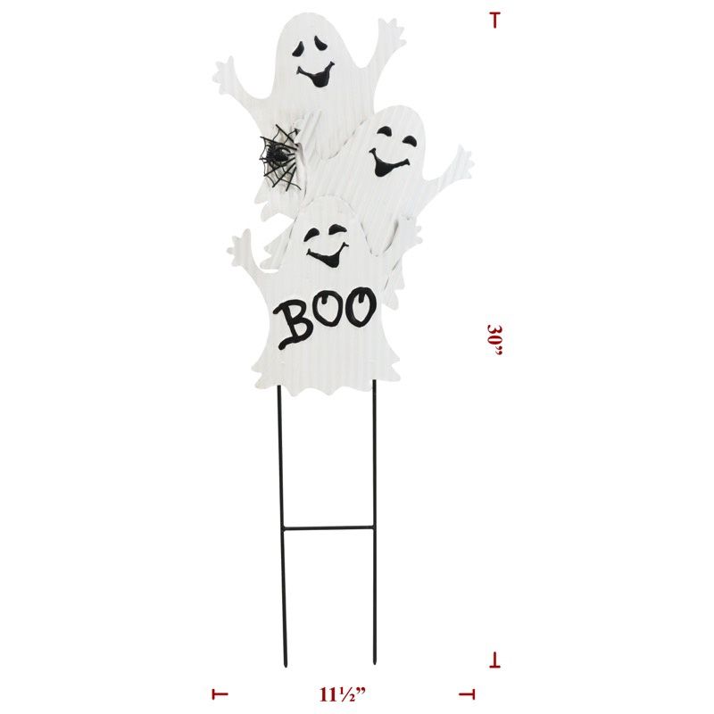 Yard Art, 3 Metal Boo Ghost