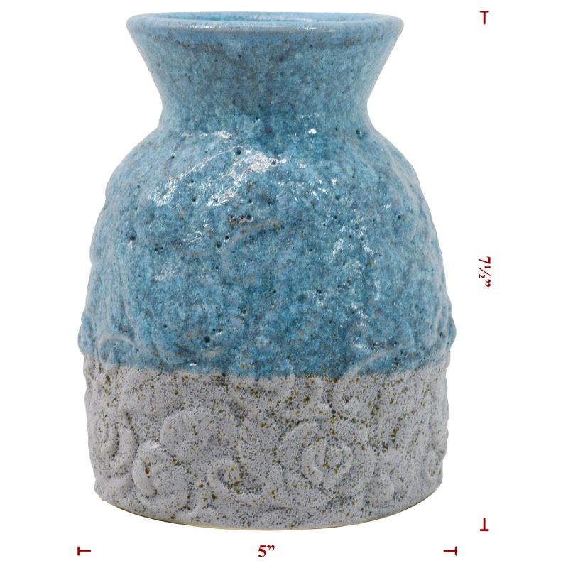 Vase, Blue Stoneware 7.5"