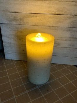 Water Candle, Birch 4"x8" B/O w/Remote