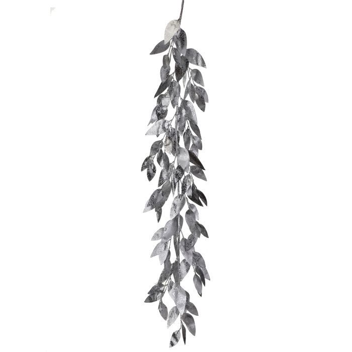 Garland, 48&quot; Glittered Silver Eucalyptus