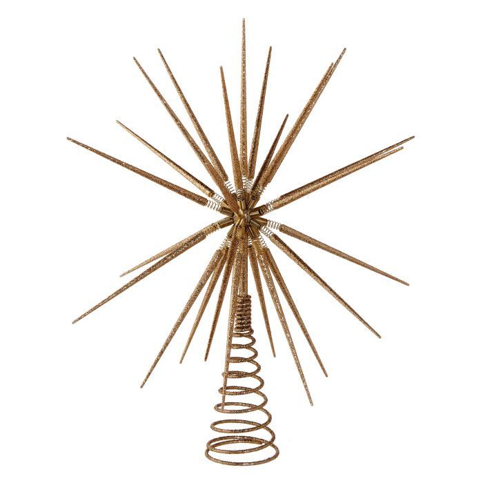 Tree Topper, 16&quot; Starburst Champagne/Gold Foldable