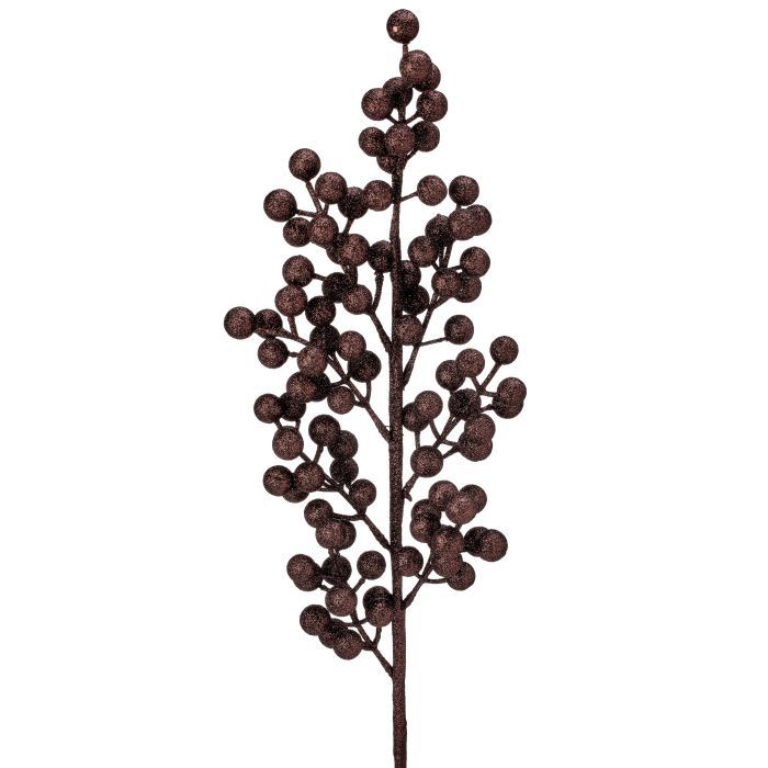 Spray, 13.5" Chocolate Glitter Cluster Berry