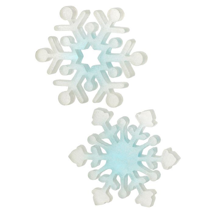 Snowflake, 6&quot; Resin Opaque Frost Blue 2 Asst