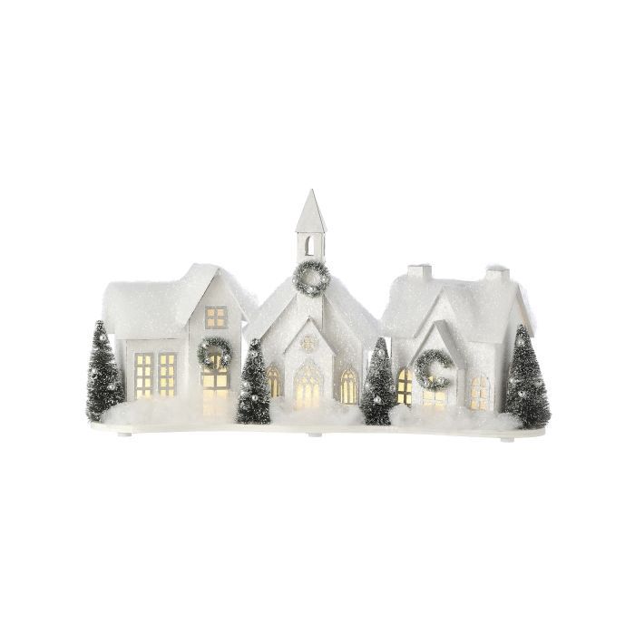 Village, 16&quot; LED/Timer Cardboard Snowy