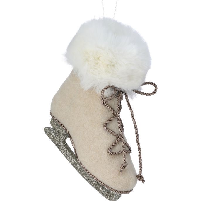Ornament, 7&quot; Cream/Champagne Old Fashioned Skate