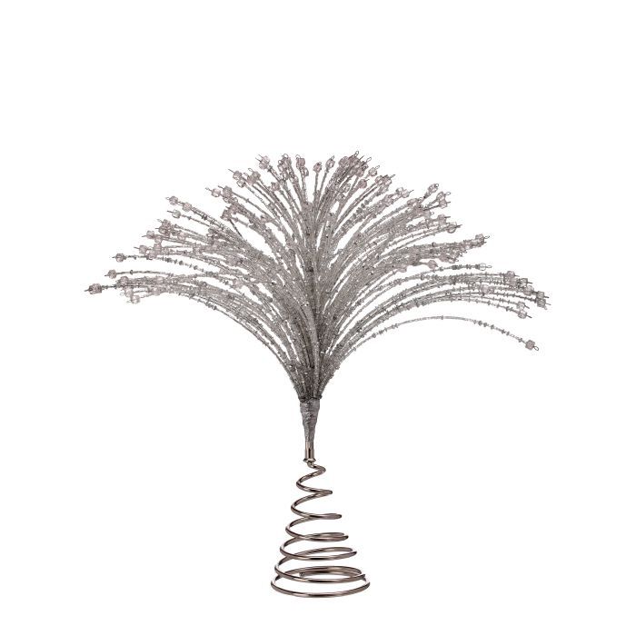 Tree Topper, 13&quot; Silver Glass Beads