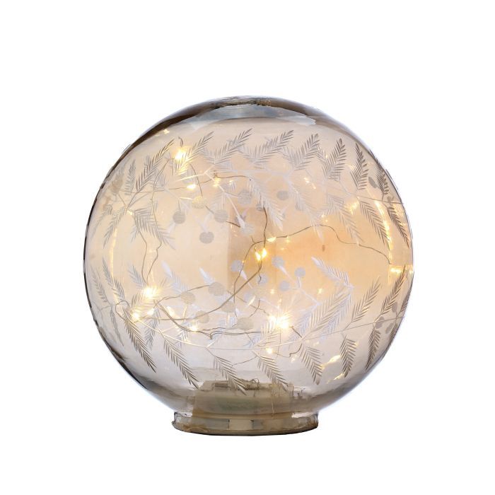 TableTop, Gold Glass gazing Ball 8&quot; B/O Timer