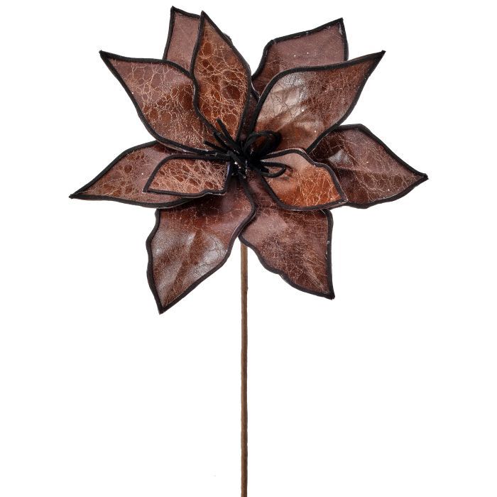 Poinsettia, 24" Brown Faux Leather