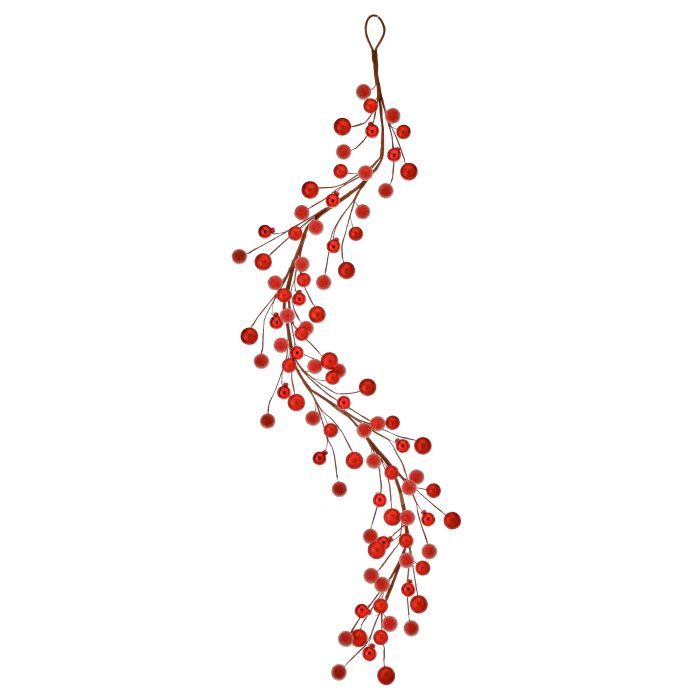 Garland, 48&quot; Red Bead/Shiny/Matte Ball