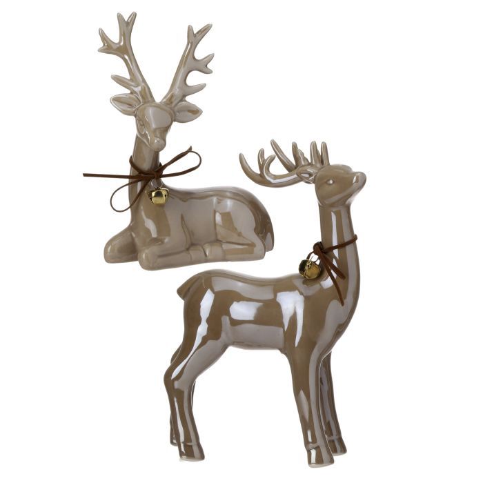Deer, Taupe Sleek Set/2 6.5&quot;/8&quot;