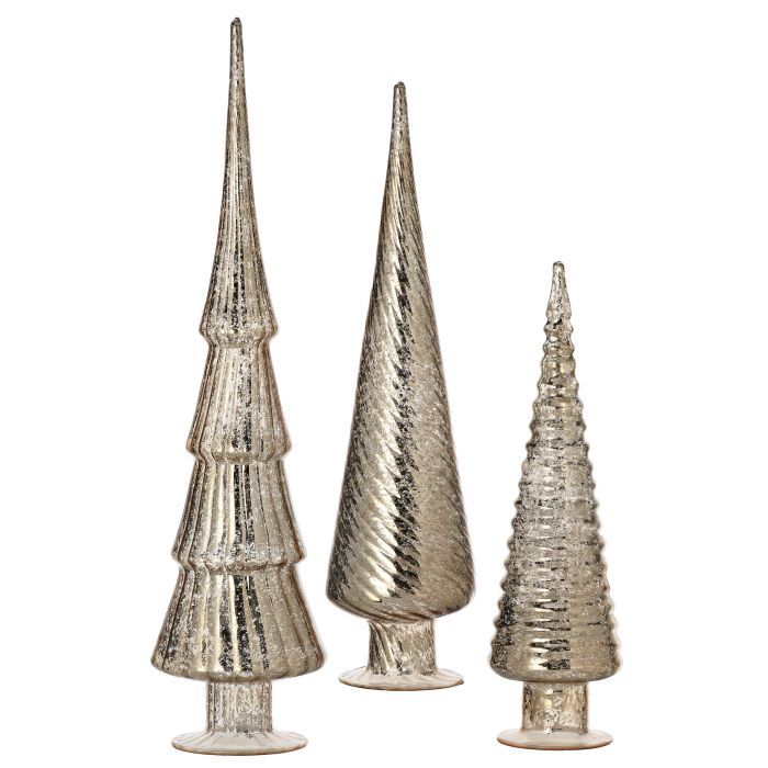 Tree, Champagne Mercury Glass Trio