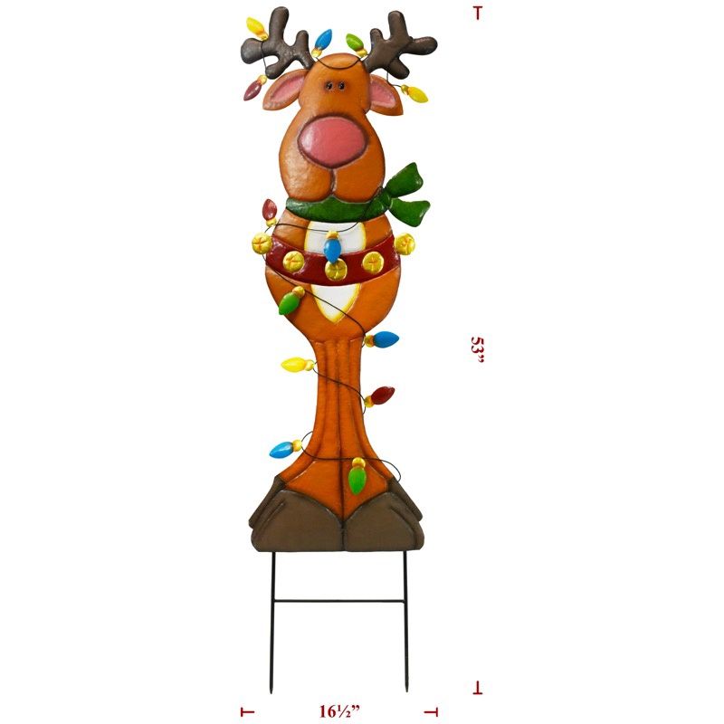 Yard Art, Xmas Deer w/Lights 53"x17"
