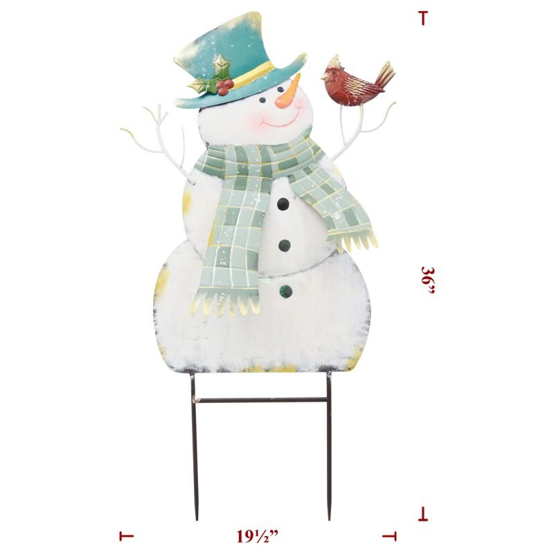 Yard Art, Xmas Teal Snowman 21"x36"