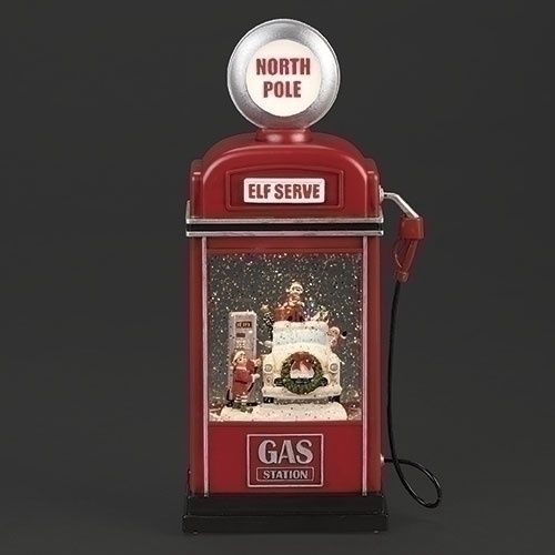 Snow Globe, Red Gas Pump w/Cord