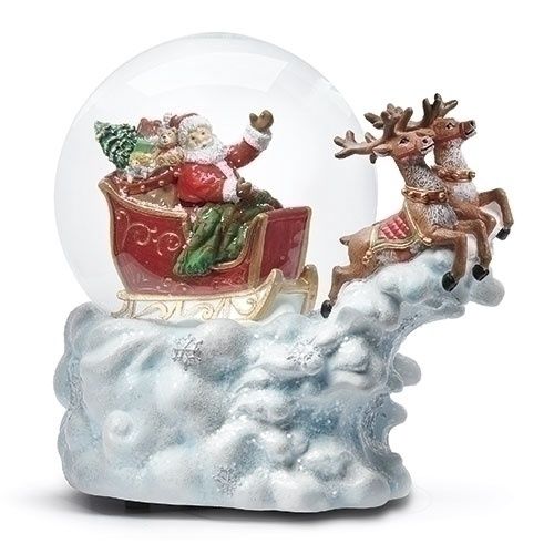 Snowglobe, Musical Santa Sleigh 5.7&quot;