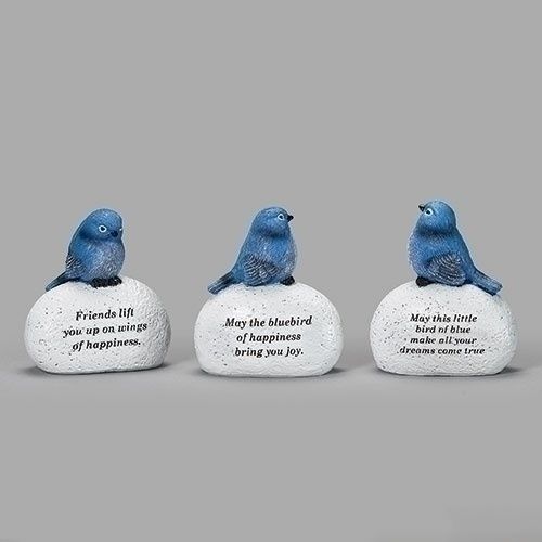 Figurine, Blue Bird on Stone