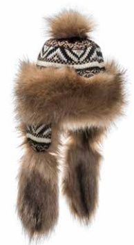 Faux Fur Hat, Epic w/Intricate Weave Brown