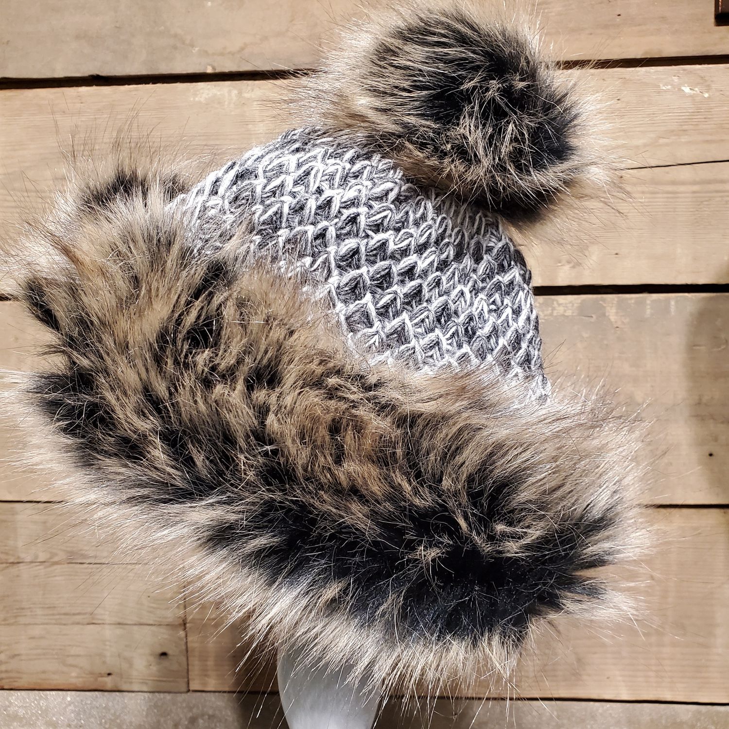 Faux Fur Hat, Cossack Charcoal Melange