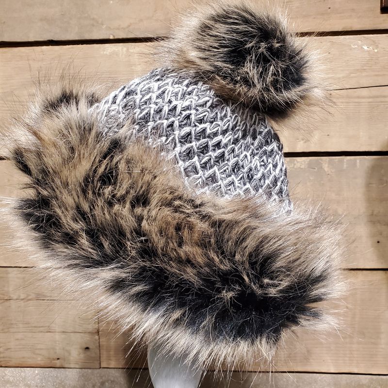 Faux Fur Hat, Cossack Charcoal Melange