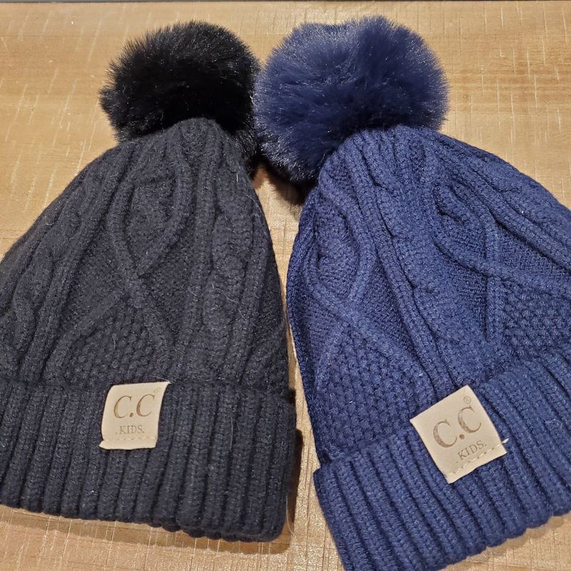 Beanie, C.C. Kids Pom FleeceLined