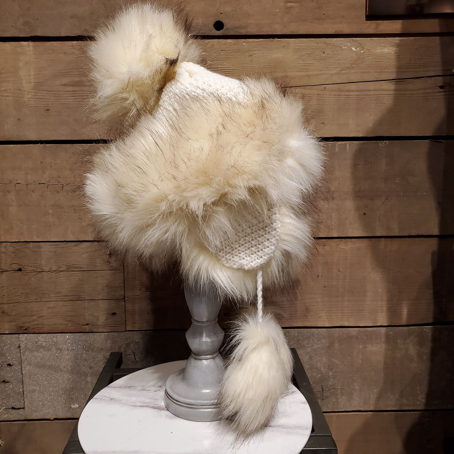 Faux Fur Hat, Bayka 1 Pomp
