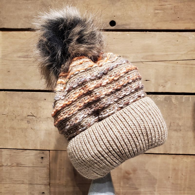 Faux Fur Beanie, Pom Asst