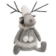Reindeer, Gray Winter w/Hoodie Sitter 16&quot;
