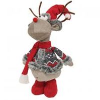 Reindeer, Gray Nordic Knit Standing Belly