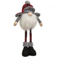 Gnome, Winter Plaid Trapper Hat Standing w/LED Lights