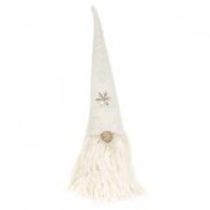 Ornament, Sm Felted White Gnome Snowflake on Hat